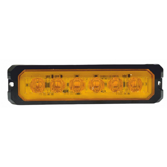 Otomatik Parmak Led Lamba Mercekli Flaşlı 10 cm 6 Led 12V / 24V Sarı