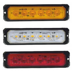Otomatik Parmak Led Lamba Mercekli Flaşlı 10 cm 6 Led 12V / 24V Sarı
