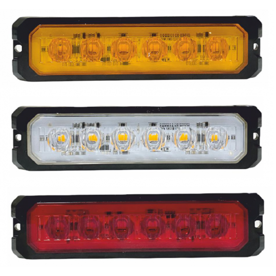 Otomatik Parmak Led Lamba Mercekli Flaşlı 10 cm 6 Led 12V / 24V Beyaz