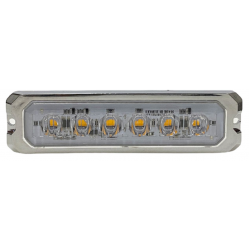 Otomatik Parmak Led Lamba Krom Mercekli Flaşlı 10 cm 6 Led 12V / 24V Beyaz