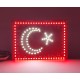 Türk Bayrağı Ay Yıldızlı Bayrak Led Aydınlatmalı Panel Tabela - 12 Volt