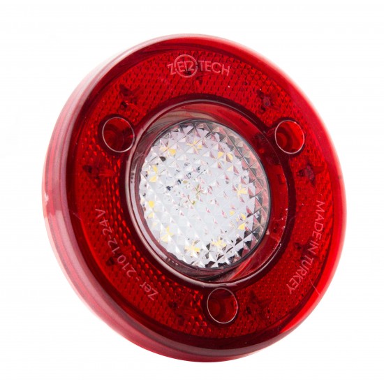 Yuvarlak Römork Stop Lambası 19 Led 12/24V Kırmızı/Beyaz
