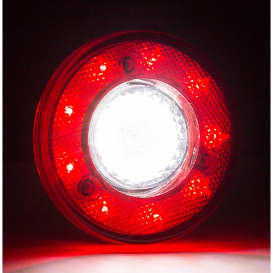 Yuvarlak Römork Stop Lambası 19 Led 12/24V Kırmızı/Beyaz
