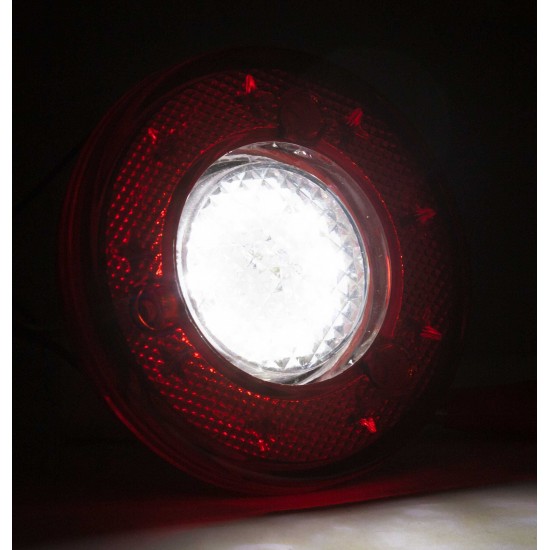 Yuvarlak Römork Stop Lambası 19 Led 12/24V Kırmızı/Beyaz