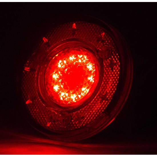 Yuvarlak Römork Stop Lambası 19 Led 12/24V Kırmızı/Kırmızı