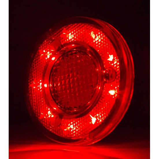 Yuvarlak Römork Stop Lambası 19 Led 12/24V Kırmızı/Kırmızı