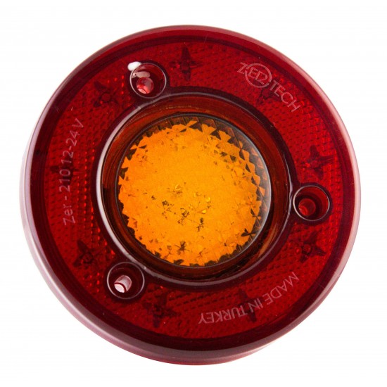Yuvarlak Römork Stop Lambası 19 Led 12/24V Kırmızı/Sarı