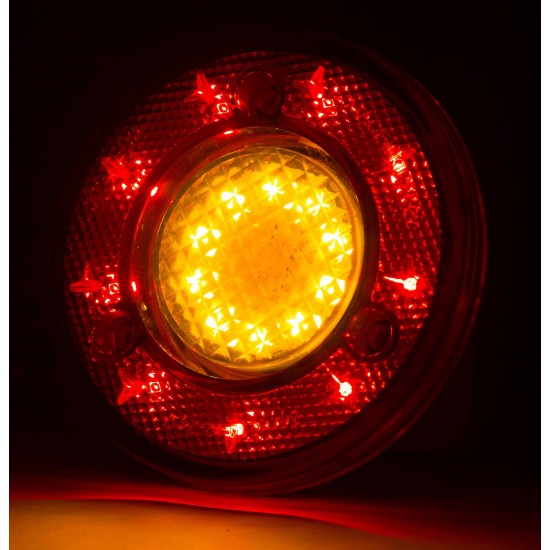 Yuvarlak Römork Stop Lambası 19 Led 12/24V Kırmızı/Sarı