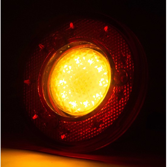 Yuvarlak Römork Stop Lambası 19 Led 12/24V Kırmızı/Sarı