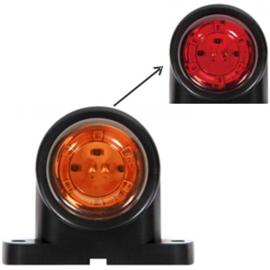 Süper Mini Boy Takoz 12 Led Lamba 12/24V Sarı-Kırmızı