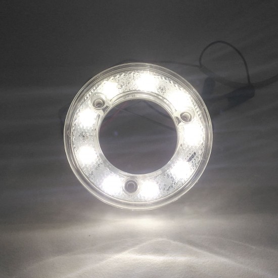 Yuvarlak Simit Tipi Römork Stop Lambası 9 Led 12/24V Beyaz