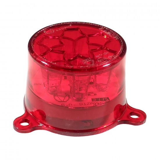 Yuvarlak Şapka Tipi Römork Stop Lambası 6 Led 12/24V Kırmızı