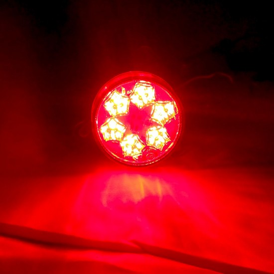 Yuvarlak Şapka Tipi Römork Stop Lambası 6 Led 12/24V Kırmızı