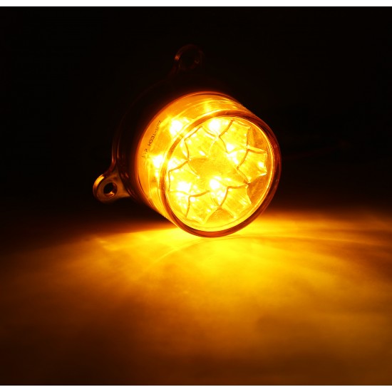 Yuvarlak Şapka Tipi Römork Stop Lambası 6 Led 12/24V Sarı