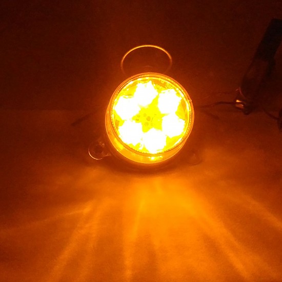 Yuvarlak Şapka Tipi Römork Stop Lambası 6 Led 12/24V Sarı