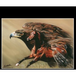 At ve Kartal Baskılı Paçalık 50x60cm At ve Kartal Baskılı Paçalık 50x60cm