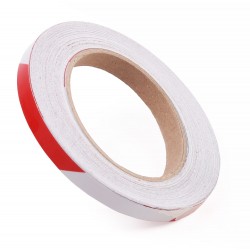 Kırmızı - Beyaz Fosforlu Reflektif Şerit Bant 10mm X 23 Metre SAĞ