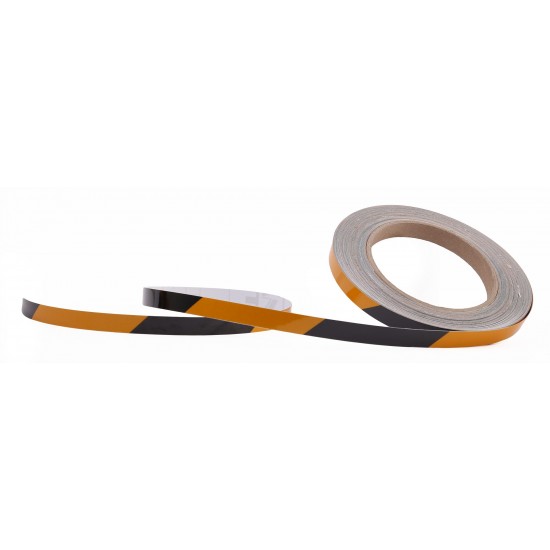 Sarı - Siyah Fosforlu Reflektif Şerit Bant 10mm X 23 Metre SAĞ