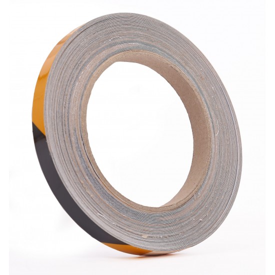 Sarı - Siyah Fosforlu Reflektif Şerit Bant 10mm X 23 Metre SAĞ