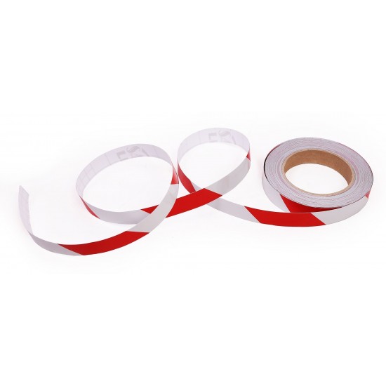 Red - White Phosphorescent Reflective Stripe Band 20mm X 23 Meter LEFT