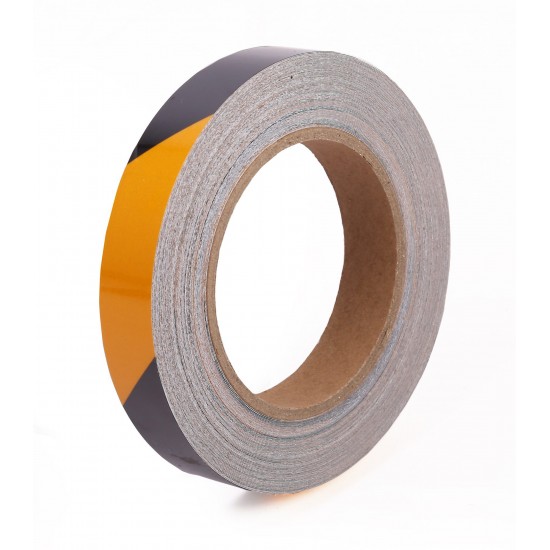 Sarı - Siyah Fosforlu Reflektif Şerit Bant 20mm X 23 Metre SOL