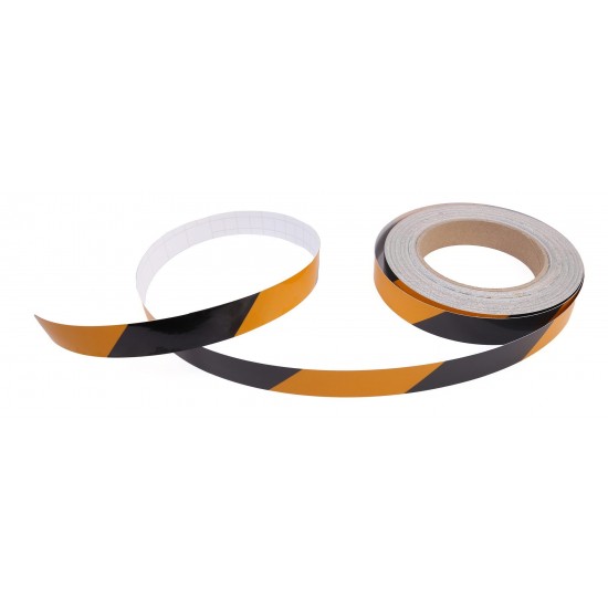 Sarı - Siyah Fosforlu Reflektif Şerit Bant 20mm X 23 Metre SAĞ