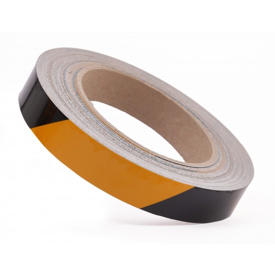 Sarı - Siyah Fosforlu Reflektif Şerit Bant 20mm X 23 Metre SAĞ