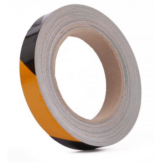 Sarı - Siyah Fosforlu Reflektif Şerit Bant 20mm X 23 Metre SAĞ