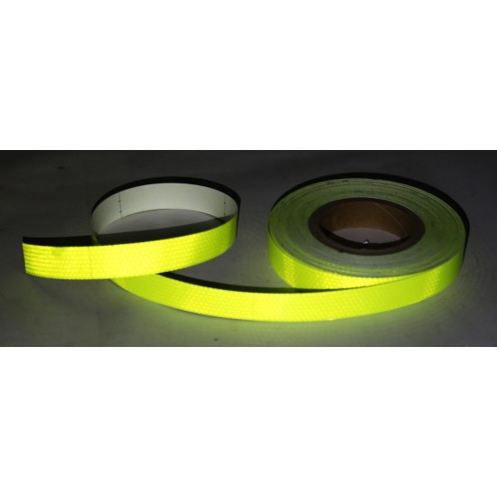 Sarı Floresan Fosforlu Reflektif Şerit Bant 25mm X 23 Metre