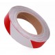 Red - White Phosphorescent Reflective Stripe Band 25mm X 23 Meter LEFT