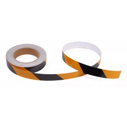 Sarı - Siyah Fosforlu Reflektif Şerit Bant 25mm X 23 Metre SOL