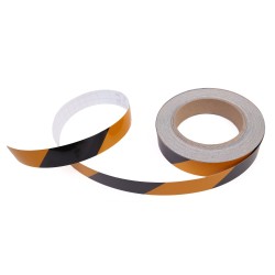 Sarı - Siyah Fosforlu Reflektif Şerit Bant 25mm X 23 Metre SAĞ