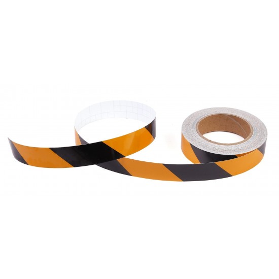 Sarı - Siyah Fosforlu Reflektif Şerit Bant 30mm X 23 Metre SOL