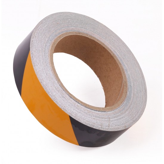 Sarı - Siyah Fosforlu Reflektif Şerit Bant 30mm X 23 Metre SOL