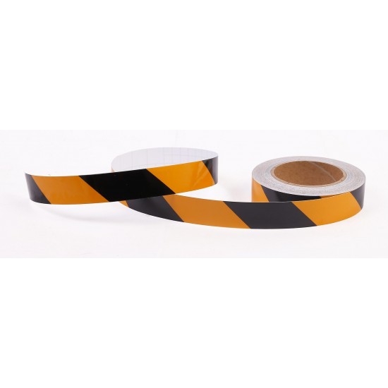 Sarı - Siyah Fosforlu Reflektif Şerit Bant 30mm X 23 Metre SOL