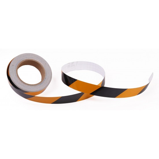 Sarı - Siyah Fosforlu Reflektif Şerit Bant 30mm X 23 Metre SAĞ