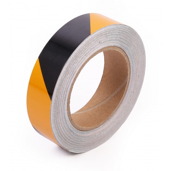 Sarı - Siyah Fosforlu Reflektif Şerit Bant 30mm X 23 Metre SAĞ