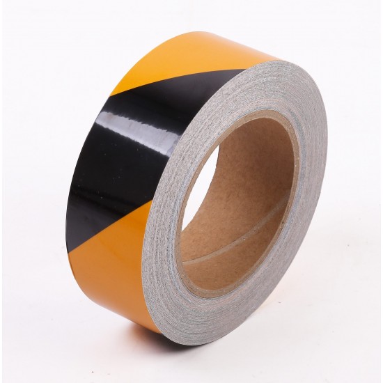 Sarı - Siyah Fosforlu Reflektif Şerit Bant 40mm X 23 Metre SOL