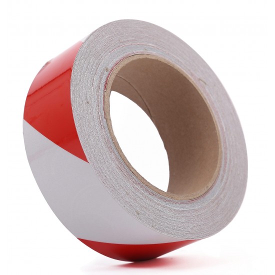 Kırmızı - Beyaz Fosforlu Reflektif Şerit Bant 40mm X 23 Metre SAĞ