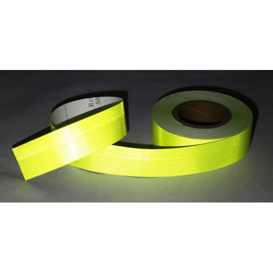 Sarı Floresan Fosforlu Reflektif Şerit Bant 50mm X 23 Metre