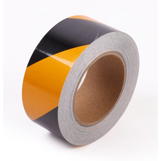 Sarı - Siyah Fosforlu Reflektif Şerit Bant 50mm X 23 Metre SOL