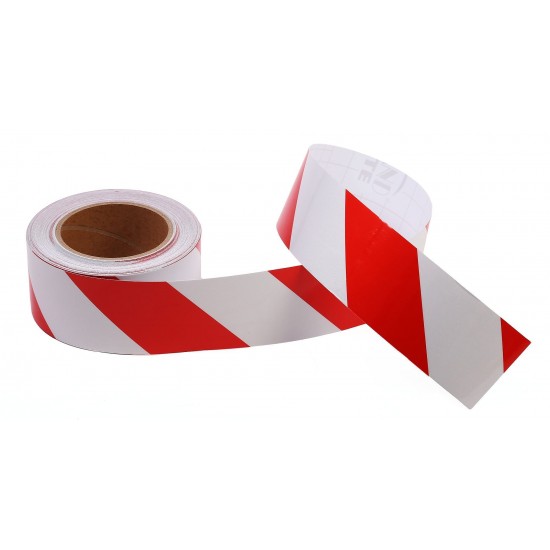 Kırmızı - Beyaz Fosforlu Reflektif Şerit Bant 60mm X 23 Metre SOL