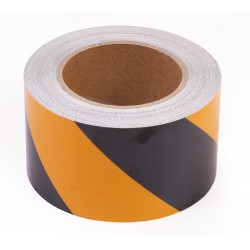 Sarı - Siyah Fosforlu Reflektif Şerit Bant 60mm X 23 Metre SOL