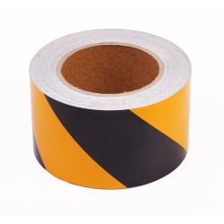 Sarı - Siyah Fosforlu Reflektif Şerit Bant 70mm X 23 Metre SOL