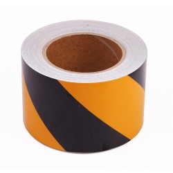 Sarı - Siyah Fosforlu Reflektif Şerit Bant 80mm X 23 Metre SOL