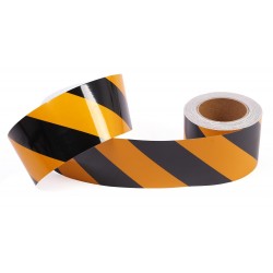 Sarı - Siyah Fosforlu Reflektif Şerit Bant 92mm X 23 Metre SOL