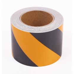 Sarı - Siyah Fosforlu Reflektif Şerit Bant 92mm X 23 Metre SOL