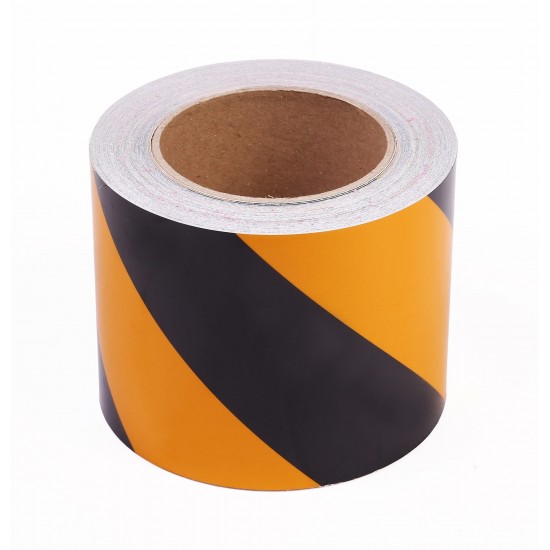 Sarı - Siyah Fosforlu Reflektif Şerit Bant 100mm X 23 Metre SOL