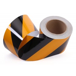 Sarı - Siyah Fosforlu Reflektif Şerit Bant 100mm X 23 Metre SAĞ Sarı - Siyah Fosforlu Reflektif Şerit Bant 100mm X 23 Metre SAĞ