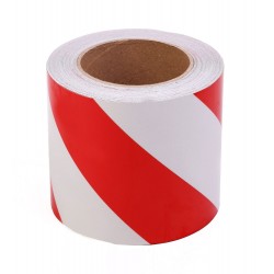 Kırmızı - Beyaz Fosforlu Reflektif Şerit Bant 110mm X 23 Metre SOL